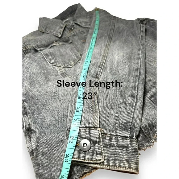 Distressed Denim Jacket with Zelda Triforce Embroidery Gamer Streetwear‎ - Picture 12 of 12